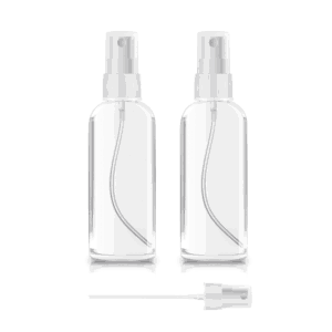2 Pack Spray Bottles 1Oz Clear Plastic Empty Refillable Mini Spritzer for Travel, Cleaning, Gardening, Skin Care Atomizer for Essential Oils, Perfume