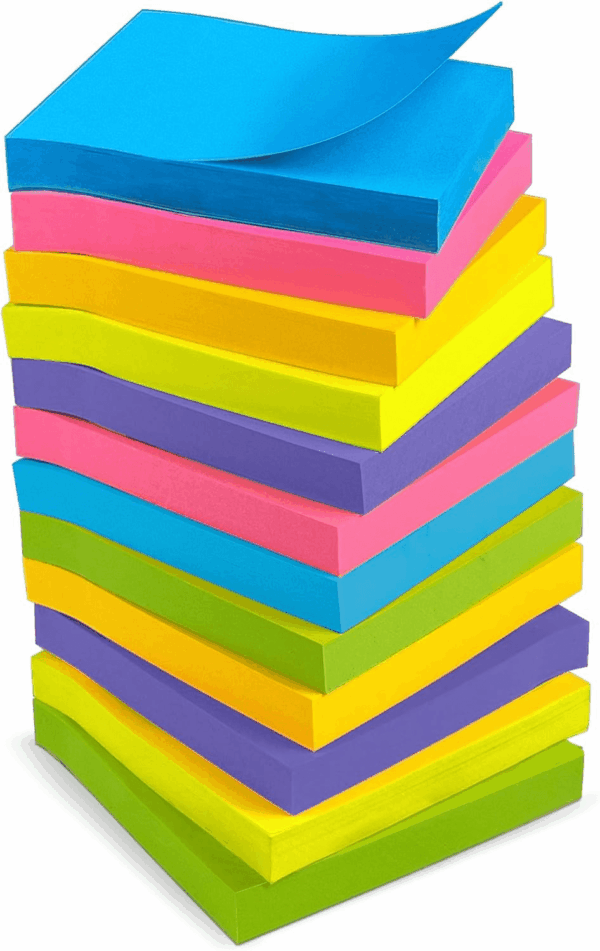 Sticky Notes - 12 Pads, 3”X3” - Colorful Self-Stick Post Notes Bulk - Office Desk Accessories | Teacher Classroom Must Haves,Aesthetic School Supplies for Home,Easter Basket Essentials - Image 7