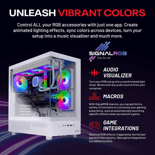 Skytech Azure Gaming PC Desktop, Ryzen 7 9700X 3.8 Ghz (5.5Ghz Turbo Boost), NVIDIA RTX 4060 8GB GDDR6, 2TB SSD, 32GB DDR5 RAM 6000 RGB, 650W Gold PSU, 360Mm ARGB AIO, Wi-Fi, Win 11 Home - Image 3
