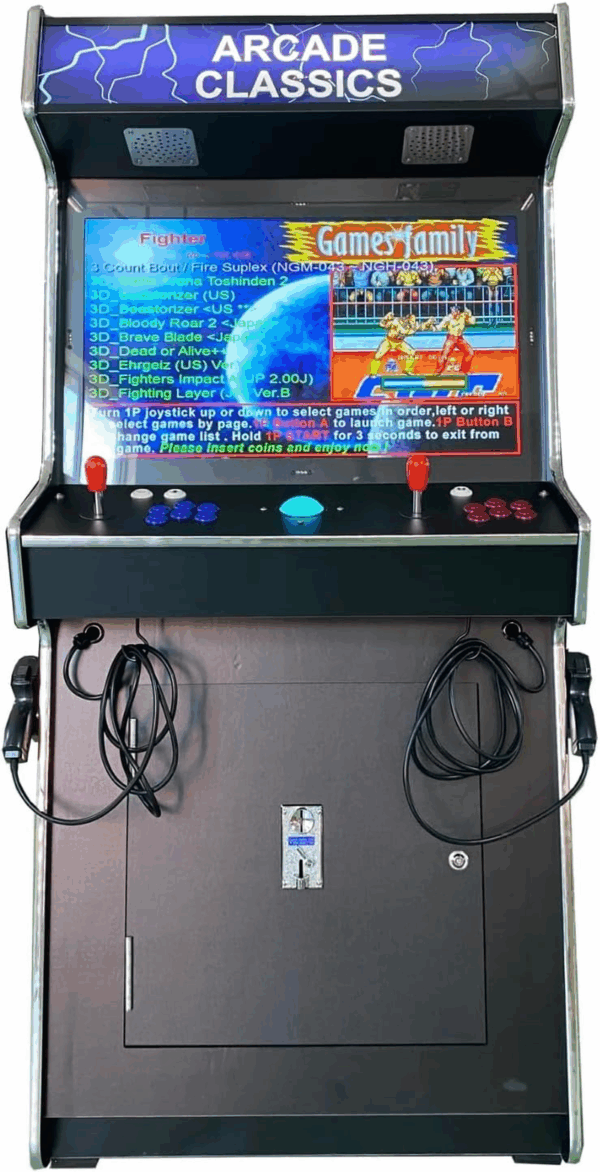 Full Size Commercial Grade Upright Standup Arcade Machine 2 Player 4500 Games 32 Inch Screen Black with 2 Shooting Guns