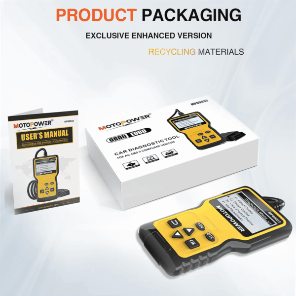 MP69033 Car OBD2 Scanner Code Reader Engine Fault Scanner CAN Diagnostic Scan Tool for All OBD II Protocol Cars since 1996, Yellow - Image 5