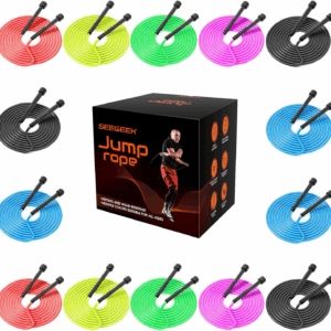 14 Pack Adjustable PVC Jump Rope for Cardio Fitness - Versatile Jump Rope for Women Men Kids Christmas Gift -Tangle-Free for Keeping Fit, Training, Workout