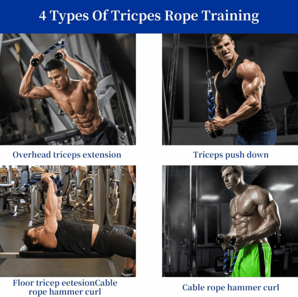 Deluxe Tricep Rope Pull down Cable, 27 & 36 Inch Rope Length, Easy to Grip & Non-Slip Cable Attachment for Gym Workout Exercise - Image 6