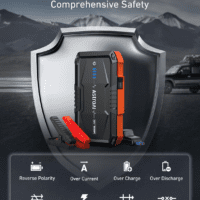 S8 Car Battery Jump Starter, 1500A Peak Car Jumper Starter Battery Pack for up to 6.0L Gas & 3.0L Diesel Engines, 12V Portable Jump Box with 3 Modes Flashlight and Jumper Cable (Orange) - Image 7