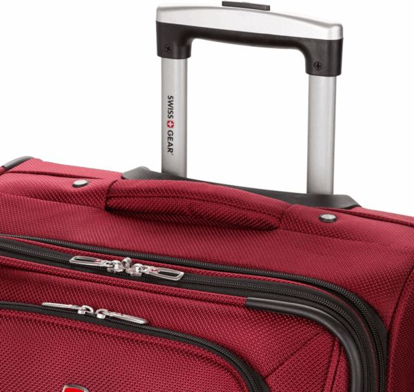 Sion Softside Expandable Luggage, Burgundy, Checked-Medium 25-Inch - Image 7