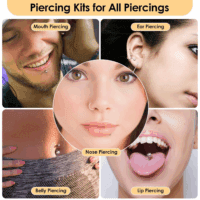 104PCS Body Septum Piercing Kit with 14G/16G/20G Piercing Needles Piercing Jewelry and Tool Set for Ear Nose Belly Button Nipple Lip Cartilage Eyebrow Tongue Navel Piercing Kit for All Piercings - Image 7
