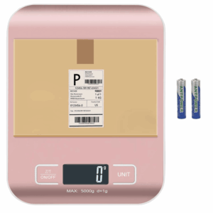 Digital Shipping Scale, Kitchen Scale, Stainless Steel Accurate 5Kg/1G Portable Small Postal Scale for Packages, Small Business, Food,Handmade, Liquids, Jewelry, and Boutique (Pink)