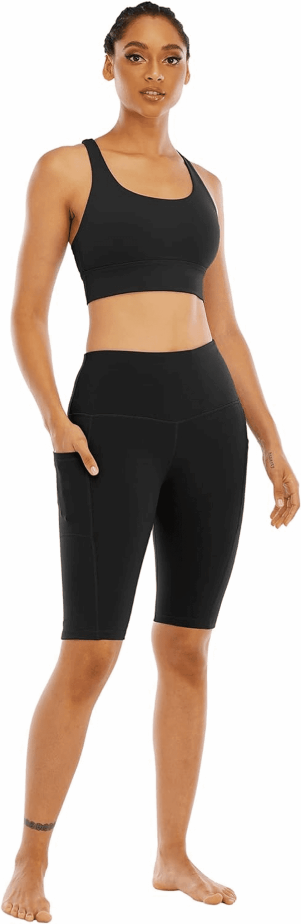 4 Pack Biker Yoga Shorts with Pockets for Women,High Waisted Athletic Running Workout Gym Shorts Tummy Control - Image 5