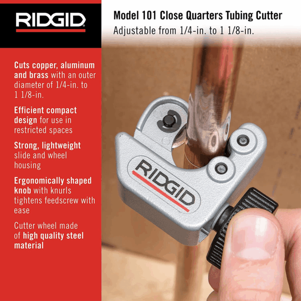 - CC247  40617 Model 101 Close Quarters Tubing Cutter, 1/4-Inch to 1-1/8-Inch Tube Cutter Silver - Image 2