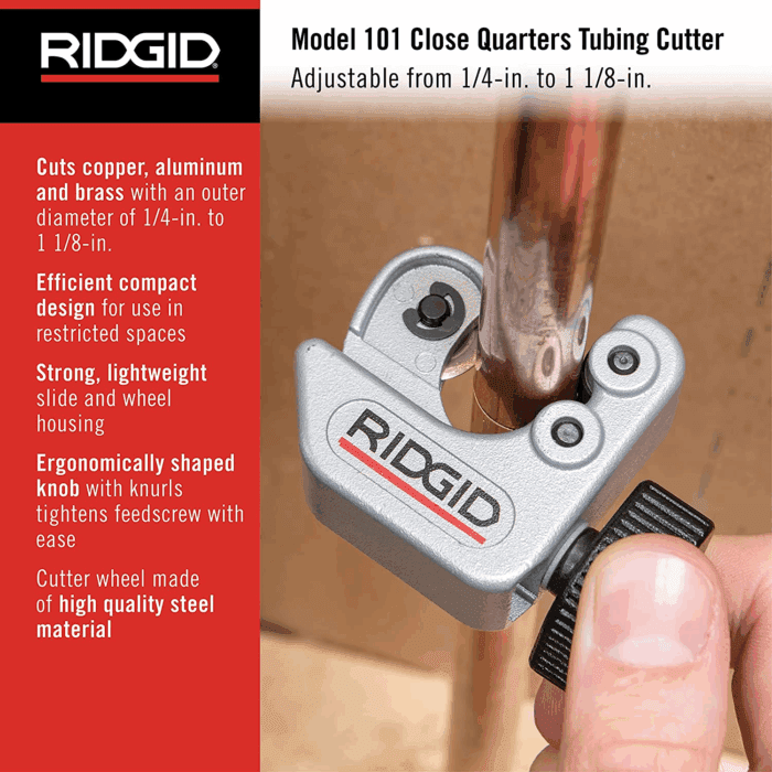 - CC247  40617 Model 101 Close Quarters Tubing Cutter, 1/4-Inch to 1-1/8-Inch Tube Cutter Silver - Image 2