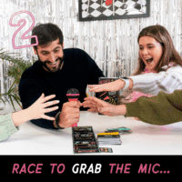 Official Grab the Mic – Family Karaoke Game, 8+ Year Olds, 2-10 Players - Board Game for Bad Singers with 250 Lyrics (125 Cards) for Hilarious Game Nights & Birthday Party, Kids Gift - Image 4