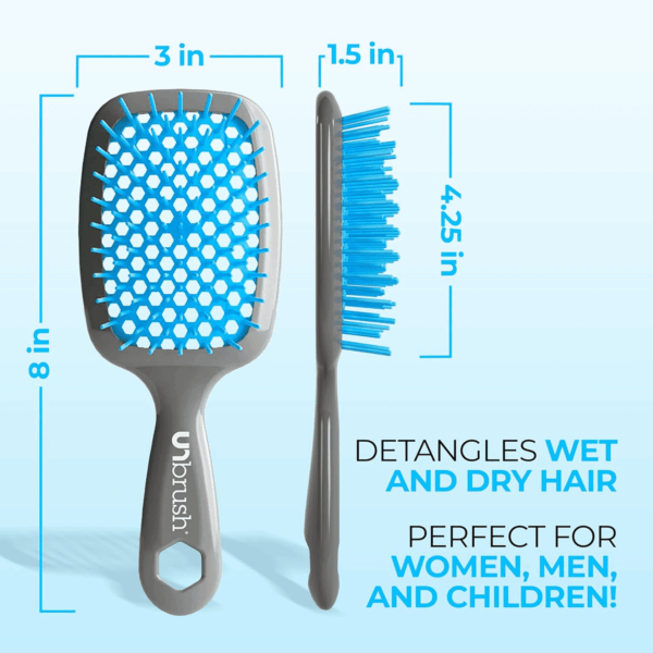 Unbrush Detangling Brush for Pain-Free Brushing on All Wet or Dry Hair Types — Durable Duoflex Anti-Static Bristles, Lightweight Handle, Vented Hair Brush - Image 5