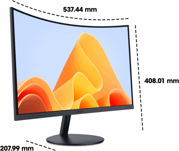 24 Inch Curved Monitor, Full HD 1080P Curved Computer Monitor, 1500R Screen, HDMI VGA, Tilt Adjustment, LCD Display, Eye Care, Black 24N5CA - Image 7