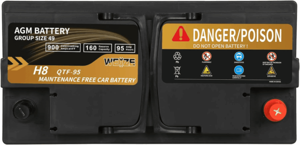 Platinum AGM Battery BCI Group 49-12V 95Ah H8 Size 49 Automotive Battery, 160RC, 900CCA, 36 Months Warranty - Image 3