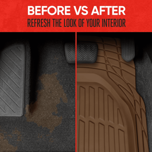Flextough Deep Dish All-Weather Floor Mats, Waterproof Trim-To Fit Mats for Cars, Trucks, Suvs - Universal Automotive Floor Liners, Car Accessories - Image 5