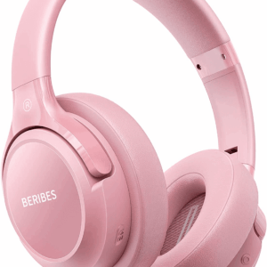 Bluetooth Wireless Headphones over Ear, 65H Playtime and 6 EQ Music Modes with Microphone, Hifi Stereo Foldable Lightweight Headset, Deep Bass for Home Office Cellphone PC Etc.(Pink)