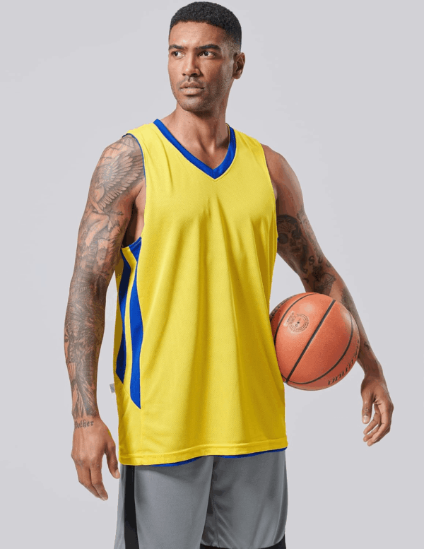 10-Pack Men'S Reversible Custom Basketball Jerseys, Plain Mesh Athletic Sleeveless Shirts Blank Team Uniforms Set - Image 4
