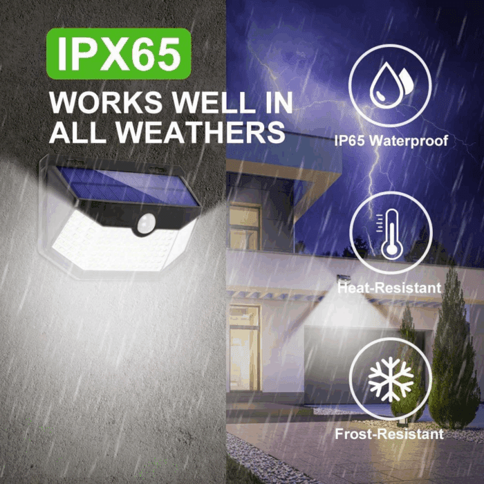 Solar Lights Outdoor 120 LED with Lights Reflector and 3 Lighting Modes, Motion Sensor Wall Lights,Ip65 Waterproof Solar Powered for Garden Patio Yard (2Pack) - Image 3