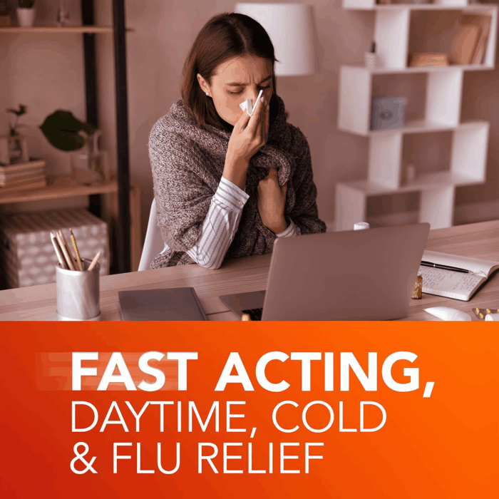 Dayquil Cold & Flu Medicine, Non-Drowsy Powerful Multi-Symptom Daytime Relief for Headache, Fever, Sore Throat, Minor Aches and Pains, Nasal Congestion, Sinus Pressure and Cough, 48 Liquicaps - Image 5