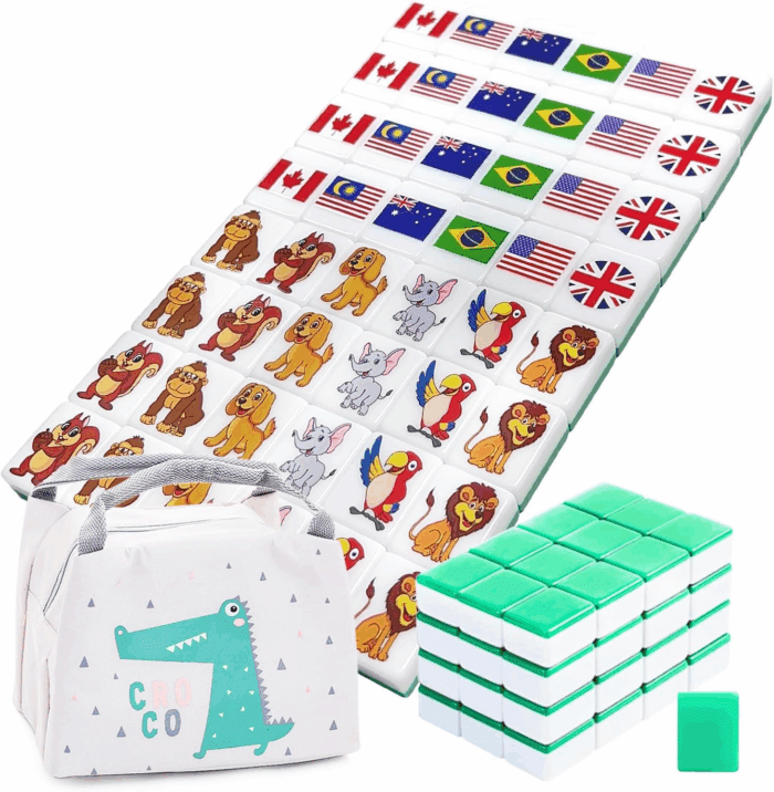 Seaside Escape Game Blocks Mahjong Sets with 49 Tiles 40Mm Pet and Flag Pattern. - Image 2