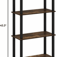 Turn-S-Tube 4-Tier Compact Multipurpose Shelf Display Rack with Square Tube, Amber Pine/Black - Image 7