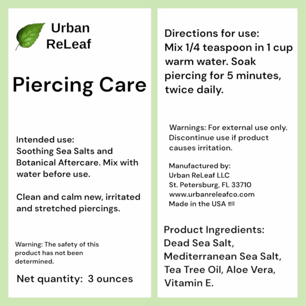 Piercing Care - Healing Sea Salt & Botanical Aftercare - Safely Clean & Heal New & Stretched Piercings - 1 (3 Ounce) - Image 7
