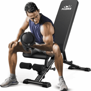 Weight Bench, Adjustable Strength Training Bench for Full Body Workout with Fast Folding-New Version