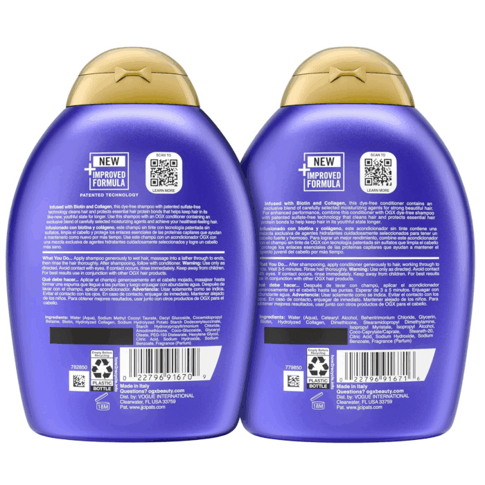 Thick & Full + Biotin & Collagen Volumizing Shampoo & Conditioner Set, Nutrient-Infused, Biotin Gives Hair Volume & Body, Sulfate-Free Surfactants, 13 Fl. Oz, 2 Pack - Image 9