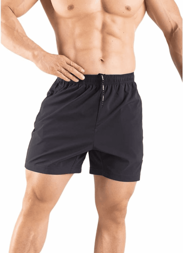 Men'S 5" Running Shorts 2 Pack Quick Dry Athletic Workout Gym Shorts with Zipper Pockets - Image 2