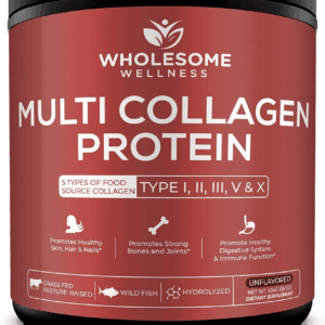 Multi Collagen Protein Powder Hydrolyzed (Type I II III V X) Grass-Fed All-In-One Super Bone Broth + Peptides - Premium Blend of Beef, Chicken, Wild Fish, Eggshell, 58 Servings