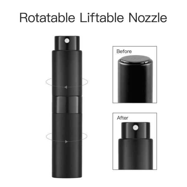 8ML Atomizer Perfume Spray Bottle for Travel, Empty Refillable Cologne Dispenser, Portable Sprayer (Matte Black) - Image 4