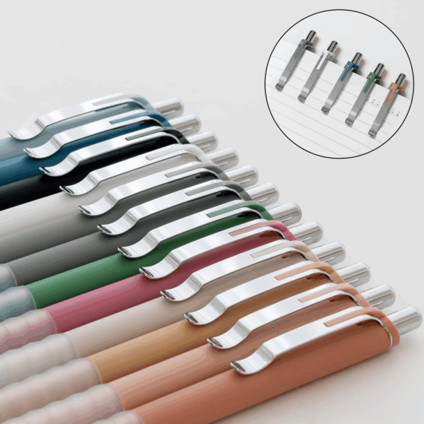 Ballpoint Pens Black Medium Point 1Mm Pen with Super Soft Grip Ball Point Pen for Men Women Retractable Pens (Silver-12 Pcs) - Image 4