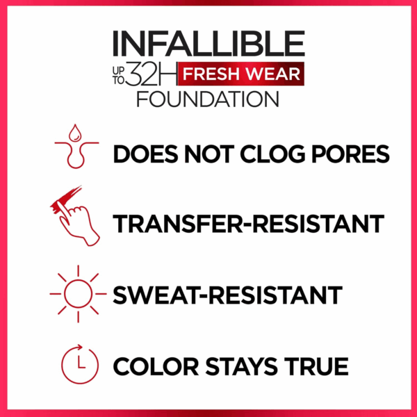 Makeup Infallible up to 32 Hour Fresh Wear Lightweight Foundation, 390 Snow, 1 Fl Oz, Packaging May Vary - Image 5