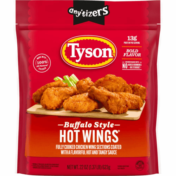 Any'Tizers Buffalo Style Bone-In Chicken Wings, 22 Oz. (Frozen)