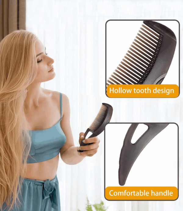 Dandruff Comb Fine Tooth Brown Scalp Detox Comb Lice for Women, Men & Kids Scalp Massage, Detoxing & Sweep Tool for Hair Care - Image 5
