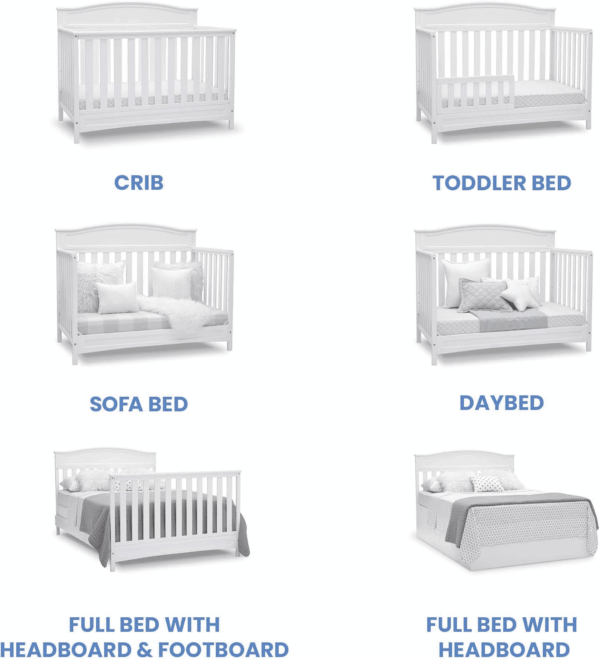 Emery 4-In-1 Convertible Baby Crib - Greenguard Gold Certified, White - Image 4