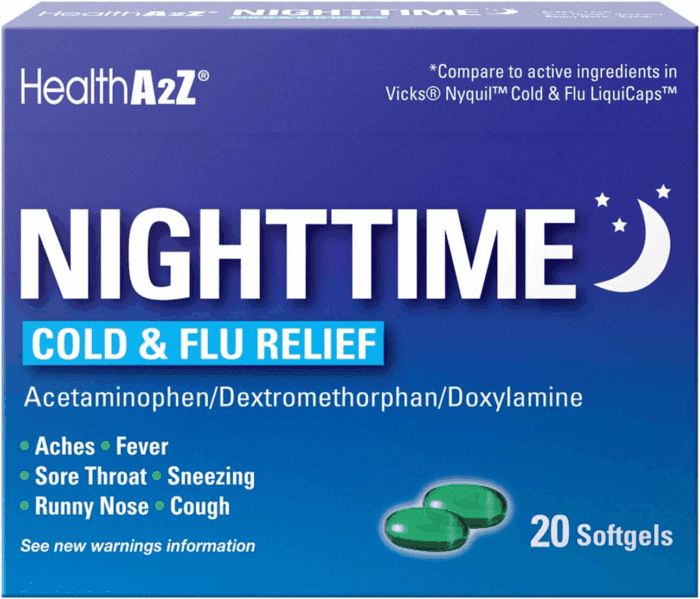 ® Nighttime | Cold & Flu Medicine | Powerful Multi-Symptom Daytime and Nighttime Relief (20 Softgels) (20 Softgels)