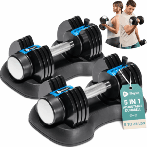 Adjustable Dumbbells Set/Single - 15Lb 43Lb 55Lb 25 Lb Dumbbell Sets with Rack - Quick Adjust, Secure Grip Weights Dumbbells Set - Compact Hand Weights for Women/Men at Home Gym