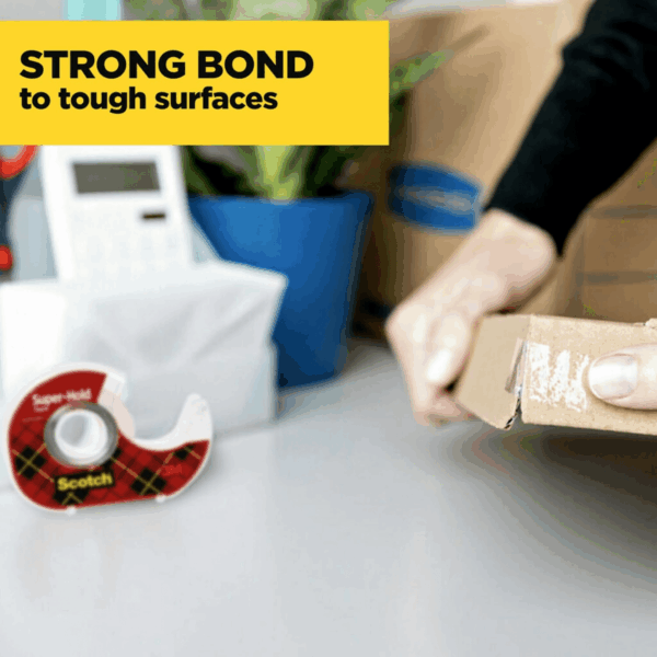 Super-Hold Tape, 4 Rolls, Transparent Finish, 50% More Adhesive, Trusted Favorite, 3./4 X 650 Inches, Dispensered (4198) - Image 4