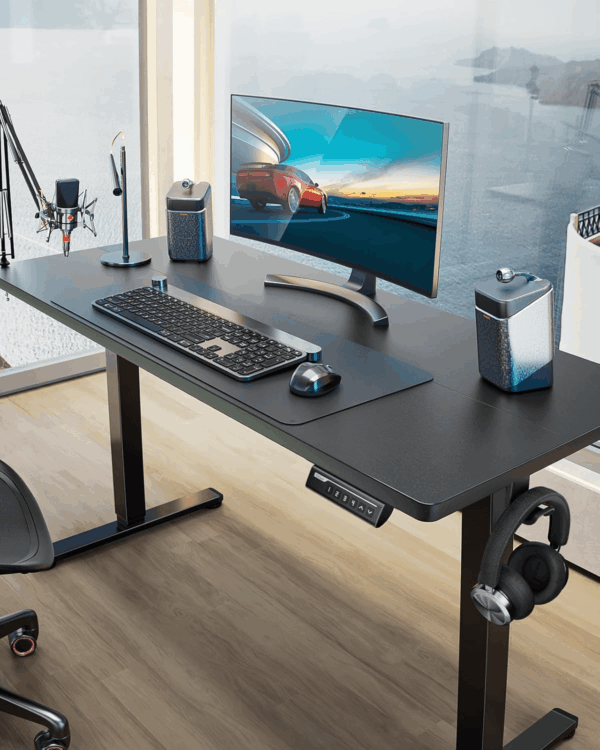 Height Adjustable Electric Standing Desk, 48 X 24 Inches Sit Stand up Desk, Memory Computer Home Office Desk (Black) - Image 2