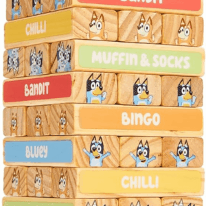 Tumbling Tower – 54 Colorful Wooden Blocks – Fun Family Game – FSC Certified for Children 3 Years and Up