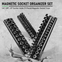 8PCS Magnetic Socket Organizer Set, Magnetic Socket Holder, 1/4", 3/8", 1/2" Socket Holds 171 Pieces Magnetic Socket Trays. - Image 6