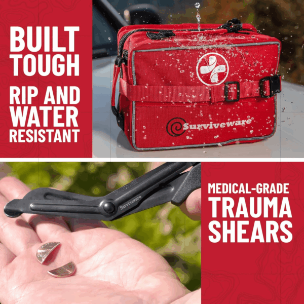 238 Pcs Comprehensive Premium Survival First Aid Kit - Medical Emergency Kit for Travel Camping Gear, Home Essentials & Outdoor Emergencies - HSA & FSA Eligible Survival Kit - Image 7