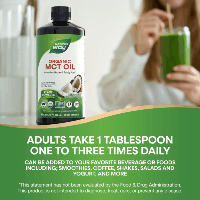 Organic MCT Oil, 30 Fl Oz, Brain and Body Fuel from Coconuts*, C8 Caprylic Acid and C10 Capric Acid, Keto and Paleo Certified, Organic, Non-Gmo Project Verified (Packaging May Vary) - Image 6