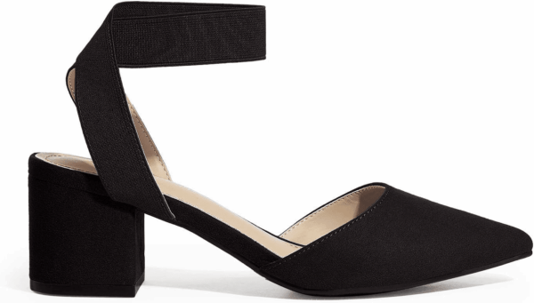 Womens Low Block Chunky Heel Shoes - Image 3