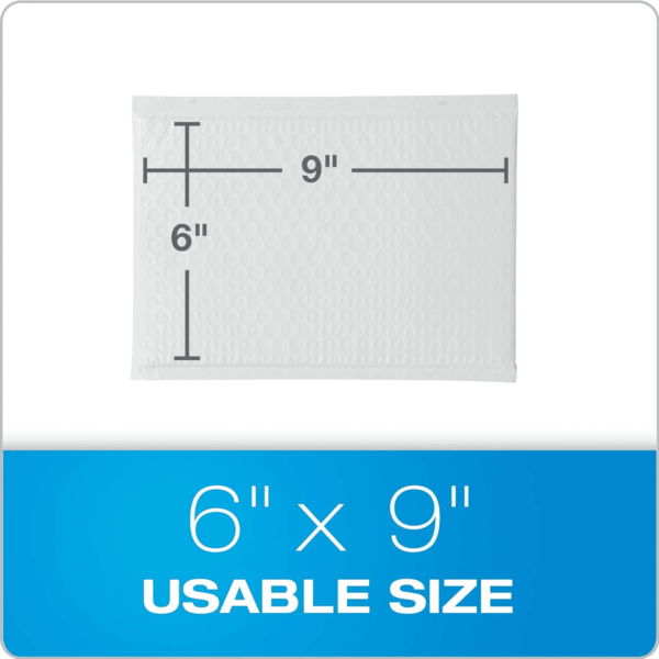 Bubble Mailers, 6 X 9 Inch, White Poly Mailers, Padded Envelopes, Shipping Envelopes, Water Resistant, Self Seal, 50 per Box (QUA85856), Plastic - Image 6