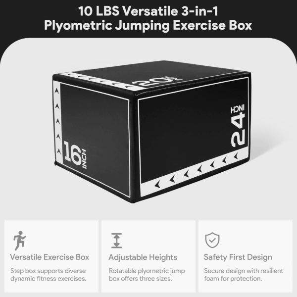 Plyo Jumping Exercise Box, Home Gym Workout Trainer, Multiple Options - Image 2