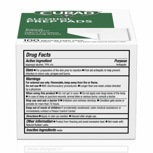 Alcohol Prep Pads (Pack of 4 Boxes) | 400 Pieces of Medium Isopropyl Alcohol Wipes Individually Wrapped | First Aid Alcohol Swabs for Cuts & Scrapes | Medical Alcohol Pads for General Cleansing - Image 6