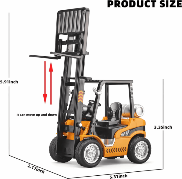 Forklift Toys for Kids Construction Truck Forklift,Metal Diecast Forklift Toy,Pull Back Fork Lift Toy with Lights and Sounds,Toy Forklift with Liftable Design,Forklift for Kids Age 3 and Up - Image 2