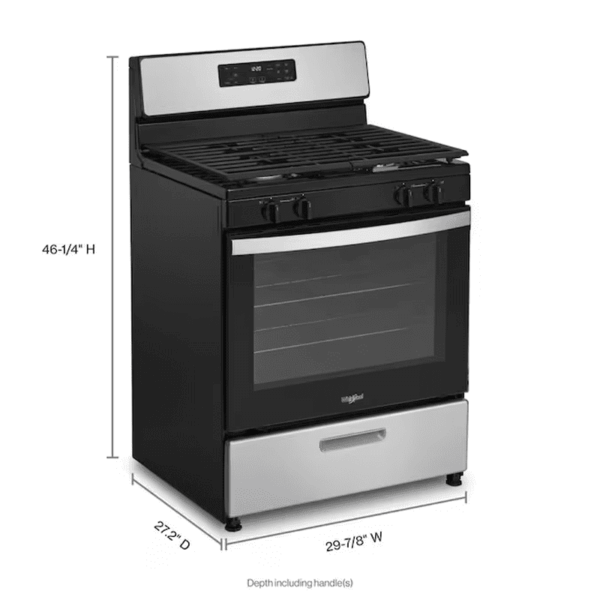 30-In 4 Burners 5.1-Cu Ft Freestanding Natural Gas Range ( Stainless Steel ) - Image 3